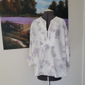 Calvin Klein Jeans Purple Floral Blouse